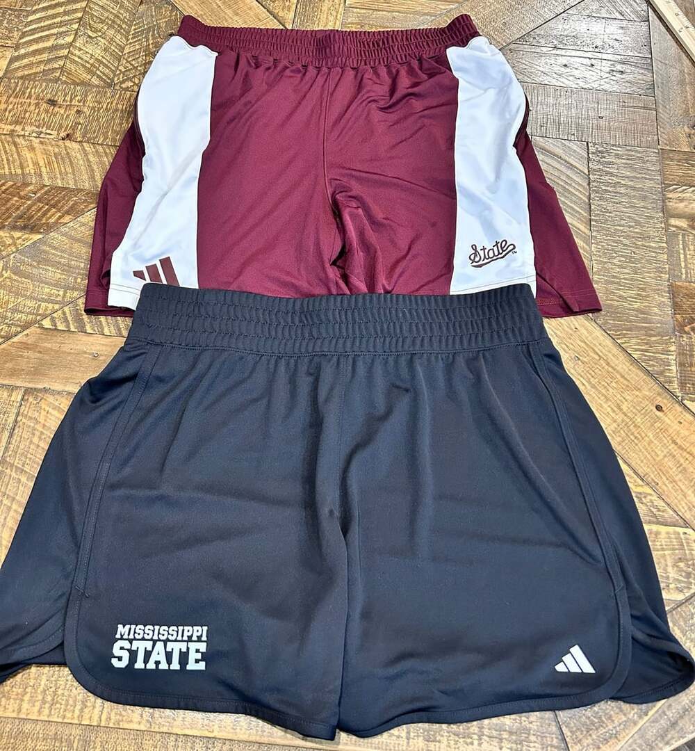 Adidas Mississippi State Bulldogs Shorts Size XL 5" Black Maroon Lot of 2